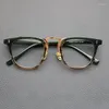 Zonnebrillen omlijsten Japanse vintage glazen frame merkontwerp hoogwaardige titanium vierkant mannelijke bril recept