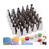 Outils de pâtisserie de cuisson en gros 35pcs / ensembles conseils en acier inoxydable décoration de gâteau glaçage pi buses boulangerie confiserie livraison directe otgbn