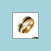 Pierścienie zespołowe biżuteria europejska i amerykańska kreatywna kreatywna wąska włókno z włókna stali nierdzewnej pierścień kropla dostawa dhygc