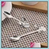 Spoons Stainless Steel Cartoon Dog Creative Ice Cream Dessert Cute Coffee Tea Spoon Mug Hanging Drop Delivery Home Garden Kitchen Di Dh7Rf