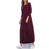 Robes décontractées automne plus taille pour femmes à manches de robe de t-shirt pour femmes