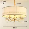 Chandeliers European Style Crystal Chandelier Dia 60cm Cloth Lampshade Wrought Iron Modern Pendant For Dining Room Bedroom Lights