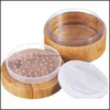 Verpakkingsdozen 30 ml lege poederbehuizing bamboe cosmetische pot make -up losse doos containerhouder met zeefdeksels en puff druppel levering ot61z