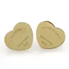 Lüks Küpe Tasarımcı Çıtçıtları T Altın Kalp Küpe Kadınlar Gül Stud Çift Paslanmaz Çelik 10mm 14mm Takı Hediyeleri Kadın Aksesuarlar