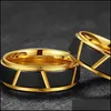 Cluster Rings Korean Tungsten Gold Ring For Men 815 R2 Drop Delivery Jewelry Dhtow