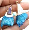 Hanger kettingen titanium kristal druzy kwarts geode steen onregelmatige vorm ketting punt genezing diy sieraden maken 6pcs