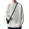 Herentruien mannen 2023 herfst winter mode solide kleur gebreide tops losse casual trui mannelijke mock nek pullovers l03