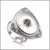 Küme halkaları Noosa Kristal Üçgen Zencefil Snap Ring DIY 18mm Düğme Ayarlanabilir Bant Kadın Erkek Takı Damlası Teslimat DHWK1