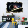 Wall Stickers 3D Star Universe Series Broken For Kids Baby Rooms Bedroom Home Decoration Decals Mural Poster Sticker On The Drop Del Dhnjo
