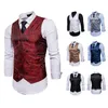 Gilet da uomo Gilet da uomo di lusso Gilet doppiopetto Chaleco Hombre Gilet classico stampato Maschile Abito da cerimonia nuziale formale Gilet Homme