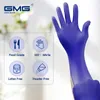 100 шт./лот нитриловые перчатки GMG синие пищевые водонепроницаемые, неаллергенные, кухонные, лабораторные, маслостойкие