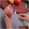 Utensili per frutta e verdura Pelapatate in acciaio inox Cucina Meloni Patate Manico lungo Pelapatate per mele e mango Peeling portatile Bh6120 Wly Drop D Dh8Zl