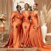 Coral Mermaid Bridesmaid Dresses Nigeria Girls Summer Wedding Gästklänning Sexig V Neck Long Maid of Honor Gowns Plus Size BC11919