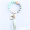 Party Gunst Sile kralen Bangle Keychain met Tassel For Women Polslet Key Ring Bracelet FY2981 FN18 Drop Delivery Home Garden Festi DHQ5H