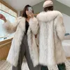 Women's Fur Faux Winter Fur Imitation Coat Kvinnors långa varma tvättbjörn Stor storlek Leisure Windbreaker 230111