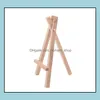 Party Decoration 8X15Cm Natural Wooden Mini Tripod Easel Wedding Painting Small Holder Menu Board Accessoriy Stand Display Holders R Otfxn