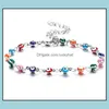 Неклеты Colorf Evil Eye Beads для женщин Золото -серер Summer Summer Ocean Beach Anglet Bracelet Foot Chain Chain Girl Gif