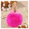 Portachiavi Cordini Ladies Cute Fur Ball Portachiavi Bowknot Bag Pendant Dmkr358 Mix Order Rings Drop Delivery Accessori moda Dhi2L