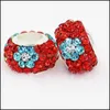 Charms Flower Polymer Argila Charme de cristal Bord 925 Sier Fashion Jóias Mulheres Jóias Europeias Estilo Europeu para Pandora Colar de pulseira 50 DHJFW