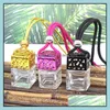 Essential Oils Diffusers Cube Hollow Car Per Bottle Rearview Ornament Hanging Air Freshener For Diffuser Fragrance Empty Glass Drop Otpmg