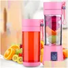 Obst Gem￼sewerkzeuge Neue tragbare elektrische Entsafter USB wiederaufladbare Handheld -Smoothie -Mixer -Milchshake -Hersteller Hine Food Gra dhzca