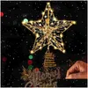 クリスマスの装飾オサラディツリートッパースターホローデザインライトデコレーションドロップデリバリーホームガーデンフェスティブパーティー用品DHZWB