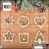 Décorations De Noël Ornements En Bois Découpe Au Laser Arbre Double Couche Pentagramme Pendentif Drop Delivery Maison Jardin Festive Party Suppl Dhxil