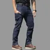 Men's Jeans Military Combat Cargo Tactical Army Long Trousers Casual Motorcycle Denim Biker Stretch Multi Pockets Pants 230113