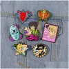 Spille Spille Cartoon Bizarre Adventure Spilla 7 pezzi Set Divertente in lega di zinco smalto vernice distintivo Pin consegna gioielli Dh0Sb