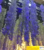 24 färger Elegant konstgjorda blommor Wisteria Flowers Vine 34cm Hem Trädgårdsväggen Hängande DIY Rattan Centerpiece Xmas Party Wedding