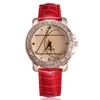 Montres-bracelets femmes strass montres mode décontracté montre à Quartz cristal diamants Pu cuir bande filles heure horloge arrivée
