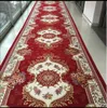 Tapis Style européen Tapis de luxe Tapis de couloir rouge Tapis de chambre Décor El Escaliers Allée Jacquard Tissage Cuisine Lavable