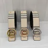 S Designer Belt Fody Men Gürtel Klassische Pin Gold und Sier Black Schnalle Kopf gestreiftes doppelseitiger Freizeitbreite 3,8 cm Größe 105-125 cm vielseitig schön