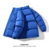 メンズジャケットSchinotch Winter Cotton Coat Men Solid Padded Jacket Puffer Parkasカジュアル男性ジッパー肥厚フリース暖かい脱毛