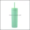 Tumblers Sea 6 Color 16Oz Matte Colored Acrylic Tumbler St Double Walled Plastic Water Bottle Portable Frosted Coffee Mug 273 S2 Dro Dh7D4