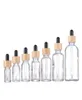 Transparent Glass Dropper Bottles For Essence Bamboo Glass Vials With Bamboo Lid For Cosmetic E Liquid Oil5291624
