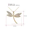 Uts￶kt Dragonfly Pendant Halsband Charmiga kvinnors br￶llop Crystal Jewelry Fashion Lady Party Accessories