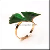 Napkin Rings Emerald Green Ring Leaf Holder Drop Delivery Home Garden Kitchen Dining Bar Table Decoration Accessories Otinn