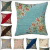 Cushion/Decorative Pillow 45X45Cm Luxury Vintage Decorative Cushion Er Floral Pillows Case For Car Sofa Decor Pillowcase Home Ers Dr Otpwd