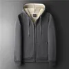 Mens Hoodies Sweatshirts Big Size Clothes Winter Thick Warm Hoodie Men Fleece Brushed Hooded Zipup Sweatshirt 7xl 8xl Stor termisk huvtröja Male 230113