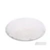 Tapis Rond Doux Fausse Fourrure En Peau De Mouton Pour Chambre Salon Étage Shaggy Soyeux En Peluche Tapis Blanc Tapis De Chevet Diamètre 7080Cm Dro Ot0Uc