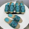2023 Nueva moda Sandalias de mujer Lujos Zapato casual Cuerda Suela Diseñadores Clásicos Hebilla Metal Plano Playa Media zapatillas Moda Mocasines de alta calidad