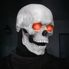 Party Masks Halloween Moveble Jaw Full Head Skull Hjälm Horror Scary Cosplay Musk Decor 230113
