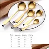 Colheres de colher de chá dourado de aço inoxidável mini café dourado para leite pequeno utensílio de jantar utensílios de cozinha ferramentas de jantar lx0090 gota delie dhhwr