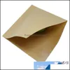 Bolsas de armazenamento 100pcs/lote 18x18cm Brown Antioil Kraft Paper Package Open Top Oil Pouch Baking Sandwich Pack Drop Delivery Ga Otbuj
