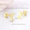 Boucles d'oreilles à tige mignon croissant de lune vis arrière pour femmes enfants bébé filles couleur or Piercing bijoux Oorbellen Aros Orecchini