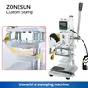 ZONESUN Timbro personalizzato Logo Stampaggio in pelle Stampo per goffratura Acciaio inossidabile Legno Carta Carta Torta Sapone Stampo in ottone Manico Punch Pressa di calore Accessori