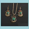 Earrings Necklace Bridal Jewelry Set Luxury Drop Stone Engagement Wedding Party Delivery Sets Dh9Su