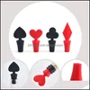 Bar Tools 4 Styles Poker Bottle Stopper Caps Family Preservation Wine Food Grad Sile Bottles Creative Design Safe Drop Delivery Hom Otqle