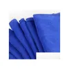 Towel 30X30Cm Blue Soft Microfiber Cleaning For Car Washing Cloth Care Square Home Bathroom Kitchen Detergency Towels Wa1606 Drop De Dhgre